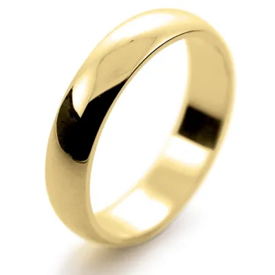 D Shape Light - 4mm (DSSL4Y) Yellow Gold Wedding Ring
